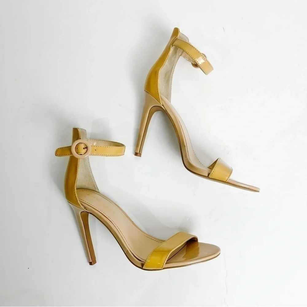 Saks 5th Avenue Charlize Strappy Nude Heels Size 6